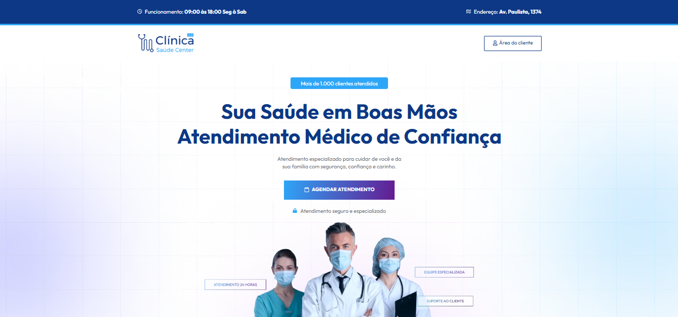 Site Clinica Médica mais Sistema de Cadastro